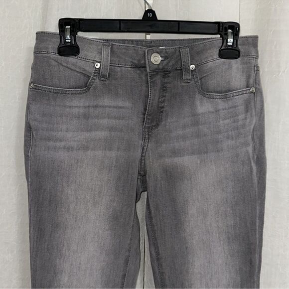 LC 10 Vintage Wash Gray Super Skinny Stretch Raw Hem Crop Denim Jeans - Picture 3 of 14